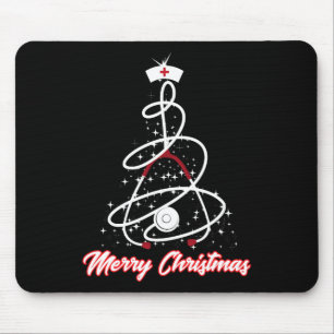 Alfombrilla De Ratón Enfermera navideña camiseta Yuletide practicantes