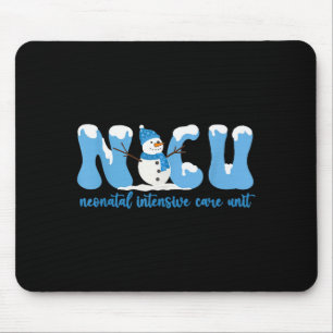 Alfombrilla De Ratón Enfermera Nicu de Invierno Navidad Muñeco de Nieve