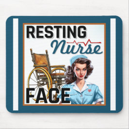 Alfombrilla De Ratón Enfermera nostálgica lindo Pinup Enfermera de enfe