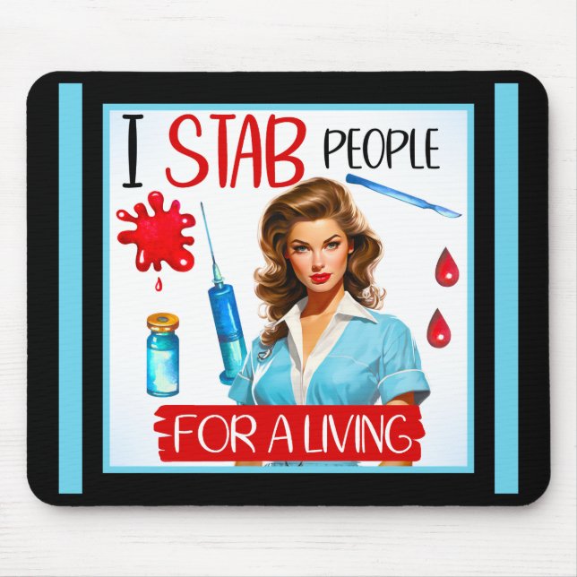 Alfombrilla De Ratón Enfermera nostálgica para ganarse la vida (Frente)