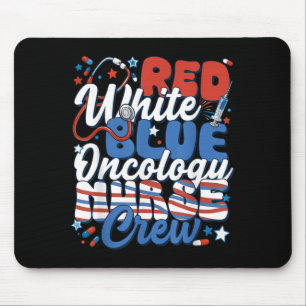 Alfombrilla De Ratón Enfermera Oncológica Crew Rojo Blanco Azul 4 De Ju