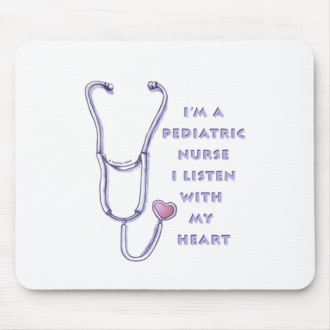 Alfombrilla De Ratón Enfermera pediátrica Stethoscope (Frente)