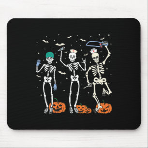Alfombrilla De Ratón Enfermera Skeleton Halloween Healthcare 1