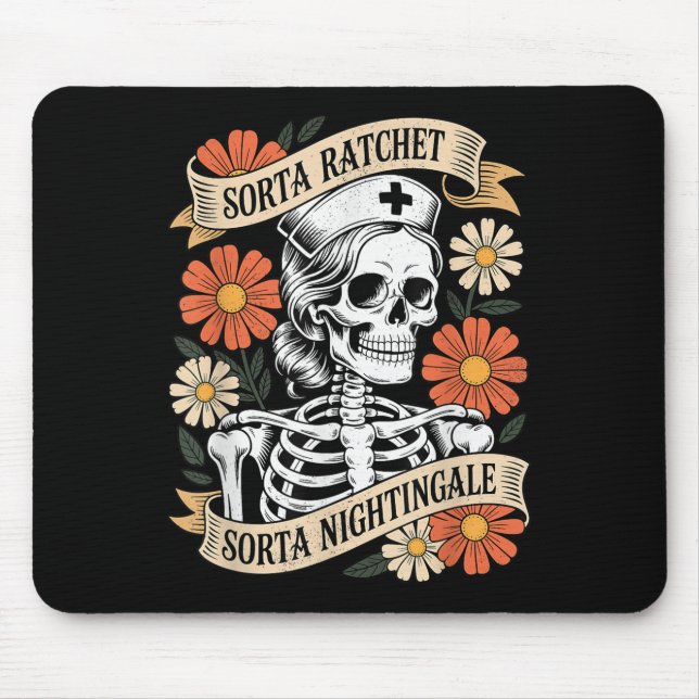 Alfombrilla De Ratón Enfermera Sorta Ratchet Sorta Nightingale Esquelet (Frente)