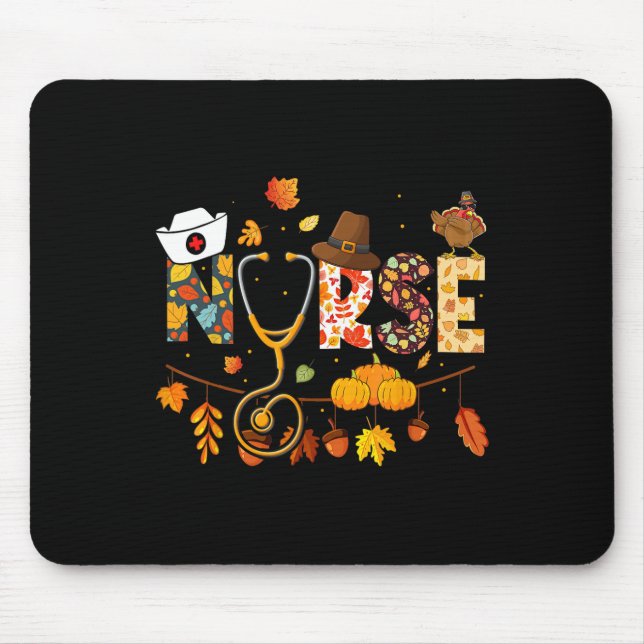 Alfombrilla De Ratón Enfermería de enfermería de Acción de Gracias para (Frente)