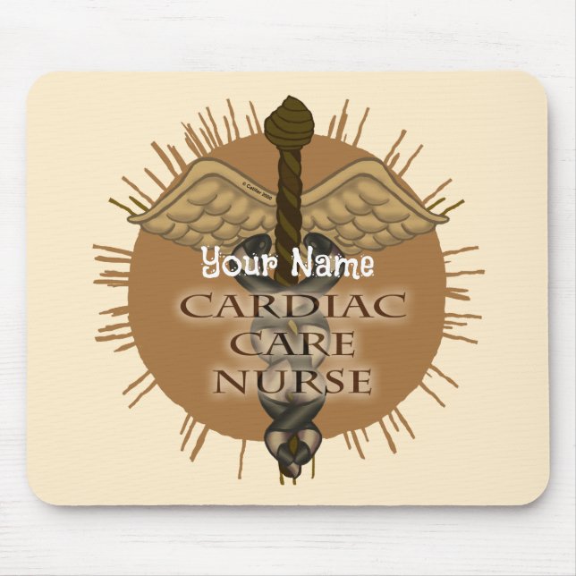 Alfombrilla De Ratón Enfermero cardíaco Caduceus mousepad (Frente)