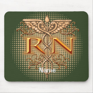 Alfombrilla De Ratón Enfermero RN de cobre Fancy Caduceus