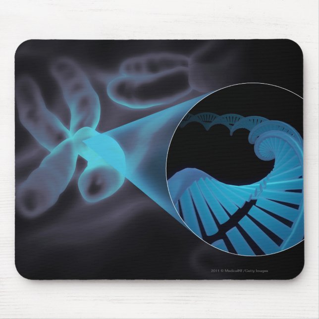 Alfombrilla De Ratón Enfoque adentro de un filamento de la DNA en un (Frente)