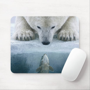 Alfombrilla De Ratón Enfrentamiento entre oso polar y pez