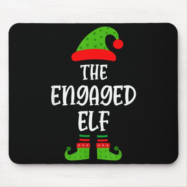 Alfombrilla De Ratón Engaged Elf Family Matching Christmas Engagement  (Frente)