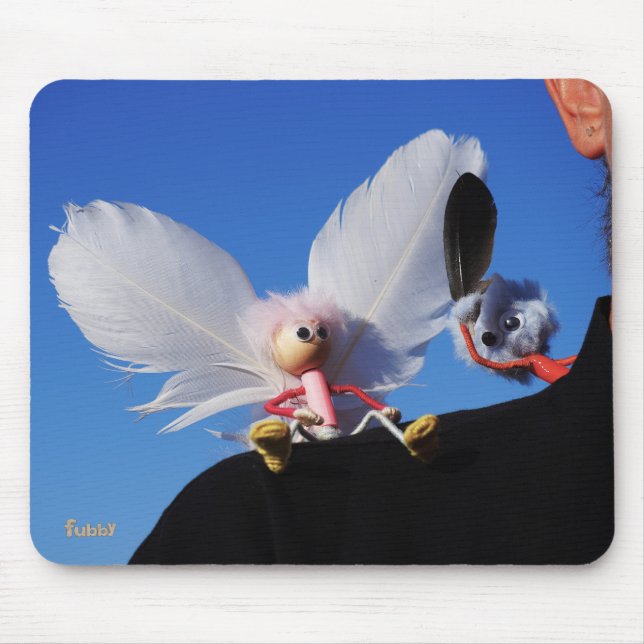 Alfombrilla De Ratón Engel fubby op mijn schouder met uitdagend Monster (Frente)