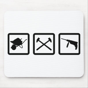 Alfombrilla De Ratón engranaje del trabajador de construcción