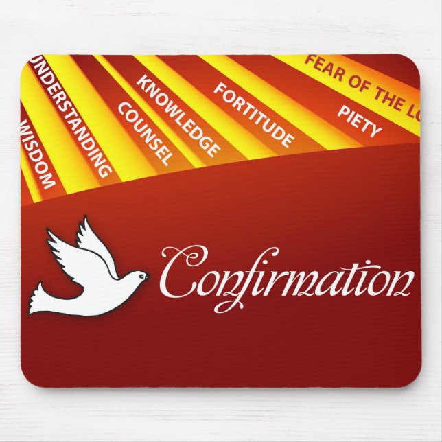 Alfombrilla De Ratón Enhorabuena devoción de confirmación con oro y Re (Frente)