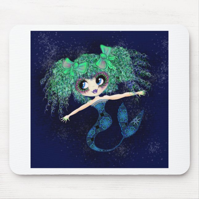Alfombrilla De Ratón Enigmatic Kawaii Mermaid regalos de niñera (Frente)