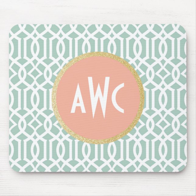 Alfombrilla De Ratón Enrejado Mousepad del melocotón y de la menta (Frente)