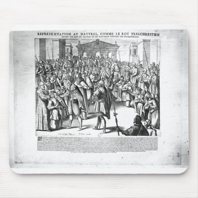 Alfombrilla De Ratón Enrique IV que cura a las víctimas de scrofula (Frente)