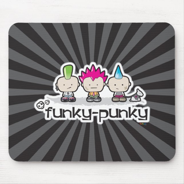 Alfombrilla De Ratón Enrrollado-Punky Mousepad negro (Frente)