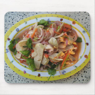 Alfombrilla De Ratón Ensalada de salchichas tailandesas... Comida calle