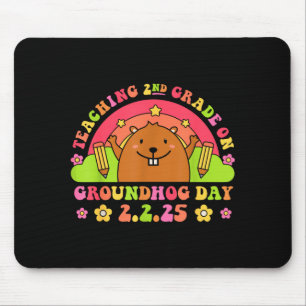 Alfombrilla De Ratón Enseñando 2do Grado El Día De La Marmota Divertido