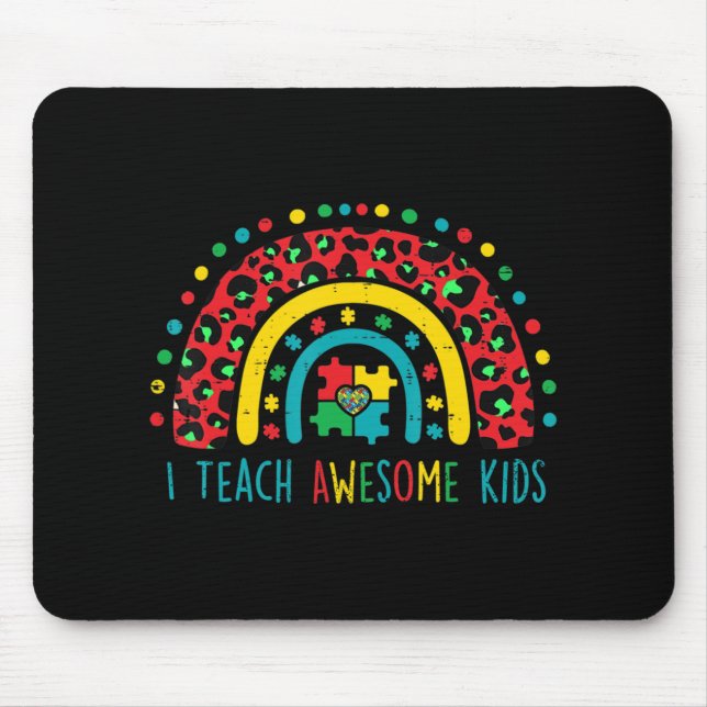 Alfombrilla De Ratón Enseño a niños increíbles camisa autismo rompecabe (Frente)