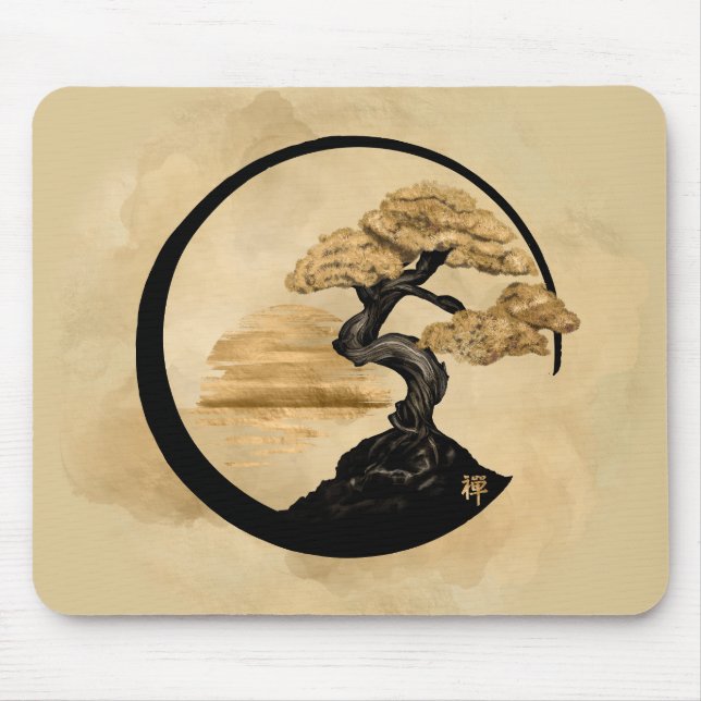 Alfombrilla De Ratón Enso Zen Circle Bonsai - Golden Sunrise (Frente)
