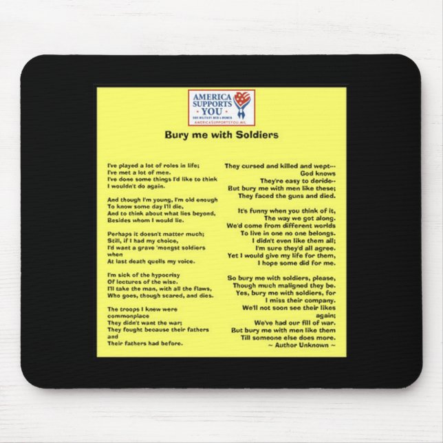 Alfombrilla De Ratón Entiérreme con los soldados - honre a nuestros (Frente)