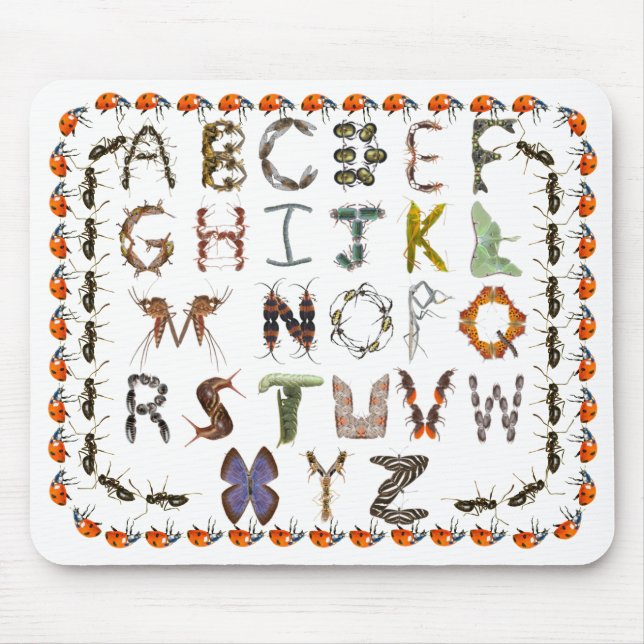 Alfombrilla De Ratón Entomología: criaturas de bichos e insectos (Frente)