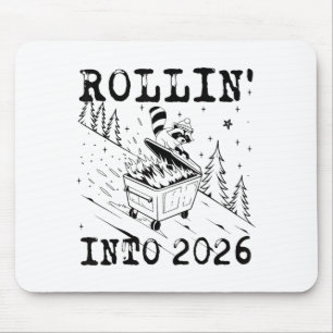 Alfombrilla De Ratón Entrando en 2026 Mapache Basurero Fuego Divertido 