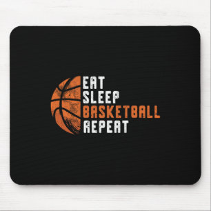 Alfombrilla De Ratón Entrenador de baloncesto Eat Sleep Basketball Repe