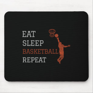 Alfombrilla De Ratón Entrenador de baloncesto Eat Sleep Basketball Repe