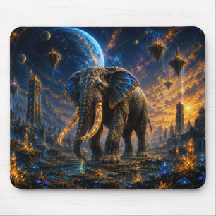 Alfombrilla De Ratón Epic Blue & Gold Celestial Elephant Mouse Pad