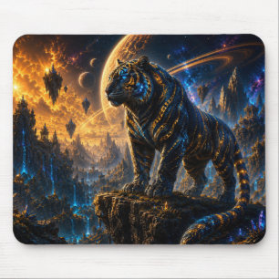 Alfombrilla De Ratón Epic Blue & Gold Celestial Tiger Mouse Pad