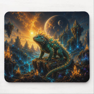 Alfombrilla De Ratón Epic Emerald & Gold Alien Lizard Mouse Pad