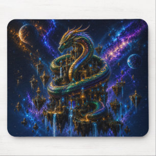 Alfombrilla De Ratón Epic Emerald & Gold Space Dragon Mouse Pad