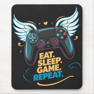 Alfombrilla De Ratón Epic Gaming Gear. Come. Duerme. Juego. Repite. Win