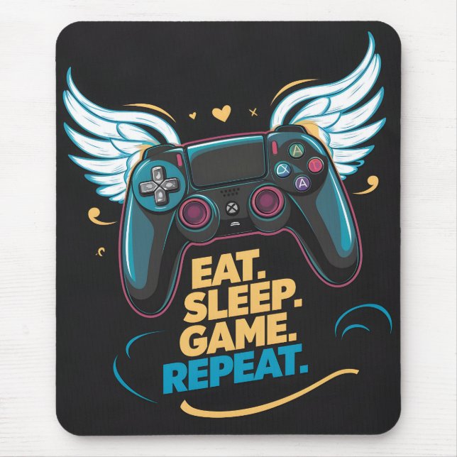 Alfombrilla De Ratón Epic Gaming Gear. Come. Duerme. Juego. Repite. Win (Frente)