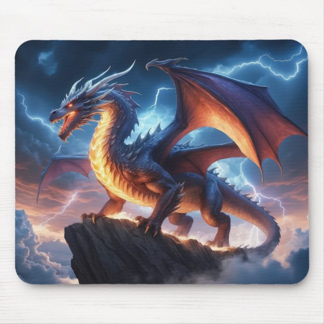 Alfombrilla De Ratón Epic Lightning Dragon Fantasy Gaming Mouse Pad (Frente)