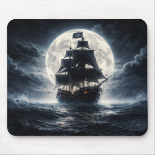 Alfombrilla De Ratón Epic Pirate Ship Moon Mouse Pad – Dark Ocean Pirat