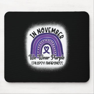 Alfombrilla De Ratón Epilepsia Awareness Bleached Rainbow Purple Ribbon