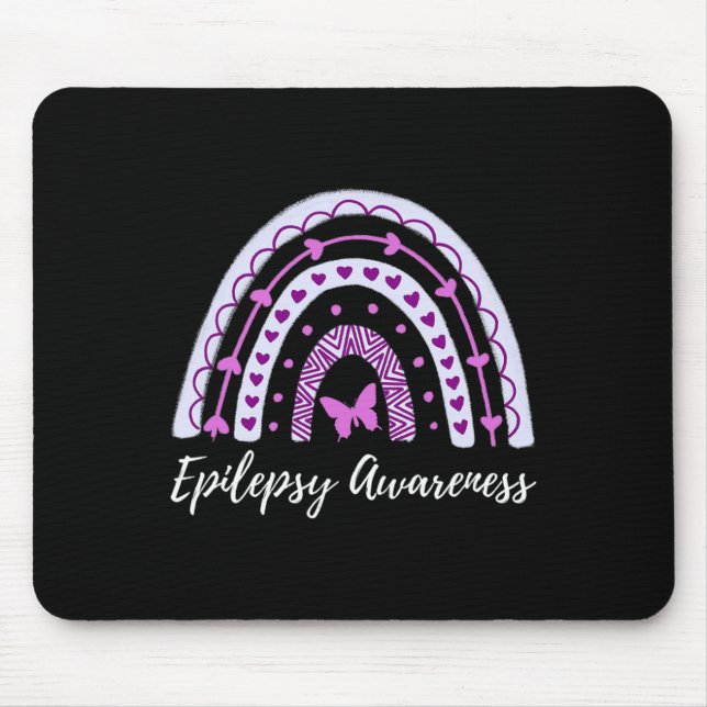 Alfombrilla De Ratón Epilepsia Awareness Boho Rainbow (Frente)