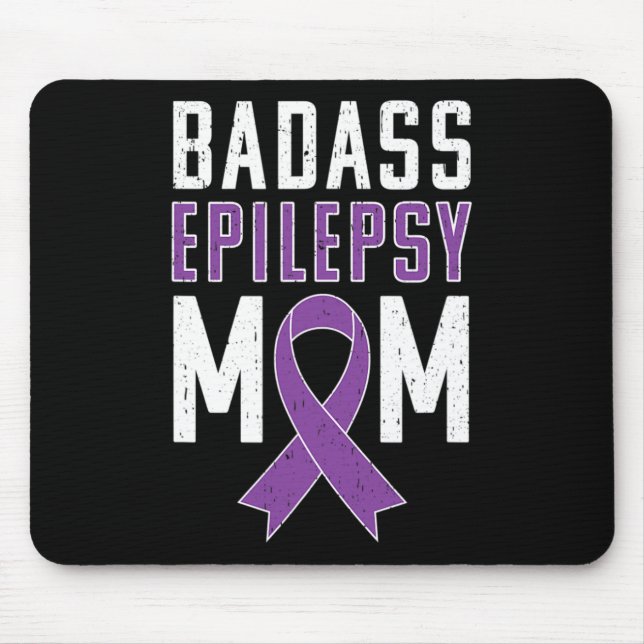 Alfombrilla De Ratón Epilepsia Awareness Byd Epilepsy Mom Purple Ribbon (Frente)