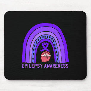 Alfombrilla De Ratón Epilepsia Awareness Cinta de apoyo púrpura
