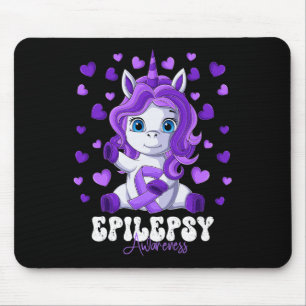 Alfombrilla De Ratón Epilepsia Awareness Month Púrpura Ribbon Unicorn