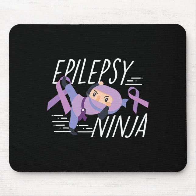 Alfombrilla De Ratón Epilepsia Awareness Ninja Ribbon (Frente)
