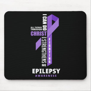 Alfombrilla De Ratón Epilepsia Guerrero Dios Jesucristo Epilepsia Aware