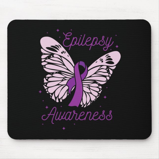 Alfombrilla De Ratón Epilepsia Mes De Conciencia Púrpura Ribbon Advocat (Frente)