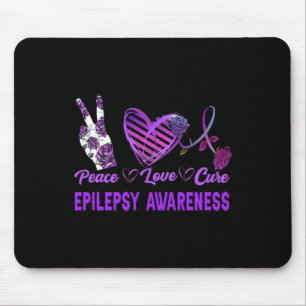 Alfombrilla De Ratón Epilepsia Sensibilización Paz Amor Cure Purple Reg