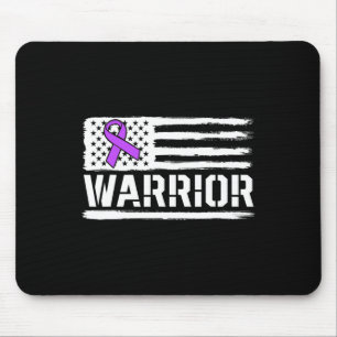 Alfombrilla De Ratón Epilepsia Warrior Gira Púrpura Bandera Americana A