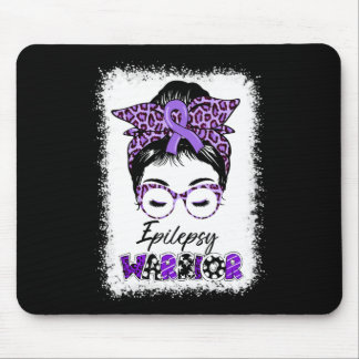 Alfombrilla De Ratón Epilepsy Awareness Messy Bun Warrior Leopard Banda