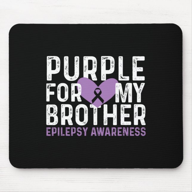 Alfombrilla De Ratón Epilepsy Awareness Purple For My Brother Ribbon  (Frente)